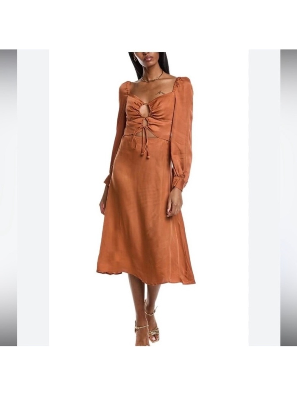 NWT FARM RIO CARAMEL CUTOUT MAXI DRESS